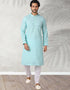 Sea Green Stright Kurta Handloomed In Rich Yarns Of Cotton Churidar