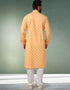 Multi Stright Kurta Handloomed In Rich Yarns Of Cotton Churidar Closure View
