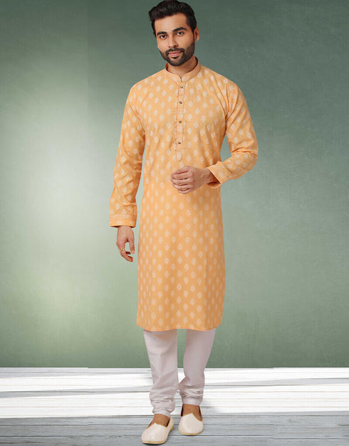 Multi Stright Kurta Handloomed In Rich Yarns Of Cotton Churidar