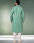 Green Stright Kurta Handloomed In Rich Yarns Of Cotton Churidar Closure View