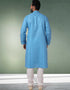 Blue Stright Kurta Handloomed In Rich Yarns Of Cotton Churidar Closure View