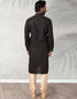 Black Stright Kurta Handloomed In Rich Yarns Of Cotton Churidar Closure View