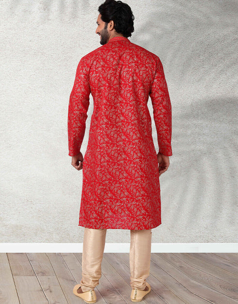 Maroon Stright Kurta Handloomed In Rich Yarns Of Cotton Churidar Closure View