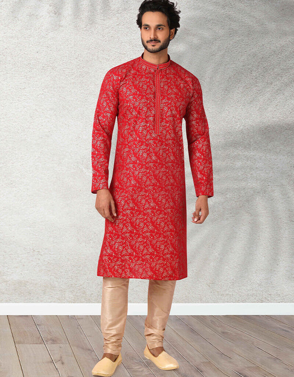 Maroon Stright Kurta Handloomed In Rich Yarns Of Cotton Churidar