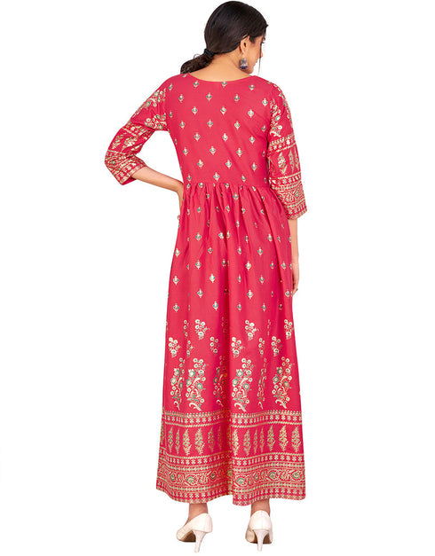 Pink 14 Kg Rayon Kurti Kurti Back View
