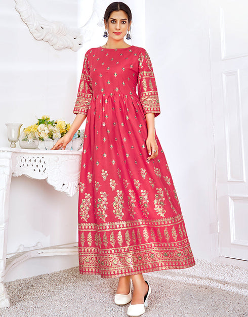 Pink 14 Kg Rayon Kurti Kurti