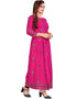 Magenta Pure 14Kg Rayon With A-Line Cut Anarkali Gown Closure View