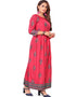 Pink Pure 14Kg Rayon With A-Line Cut Anarkali Gown Closure View
