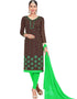 Brown Chanderi Chudidar Salwar Suits