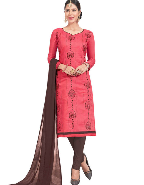 Pink Chanderi Chudidar Salwar Suits