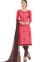 Pink Chanderi Chudidar Salwar Suits
