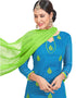 Sky Blue Chanderi Chudidar Salwar Suits Closure View