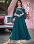 Teal 14Kg Heavy Rayon Anarkali Gown