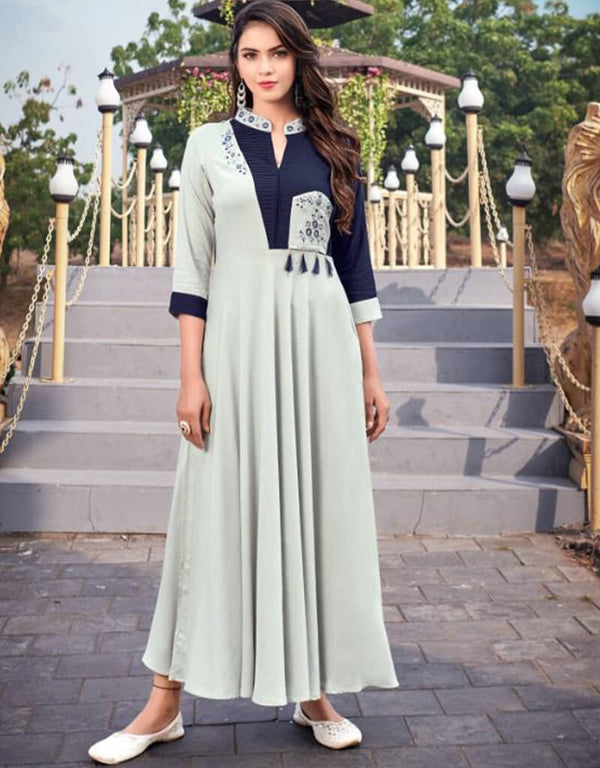 Multi 14Kg Heavy Rayon Anarkali Gown