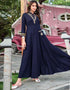 Navy Blue 14Kg Heavy Rayon Anarkali Gown Closure View