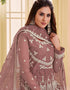 Brown Heavy Net Anarkali Suit Closure View