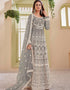 Grey Heavy Net Anarkali Suit