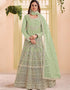 Green Heavy Net Anarkali Suit