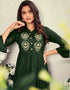 Green 14 Kg Heavy Rayon Round Kurti Closure View