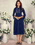 Navy Blue 14 Kg Heavy Rayon Round Kurti