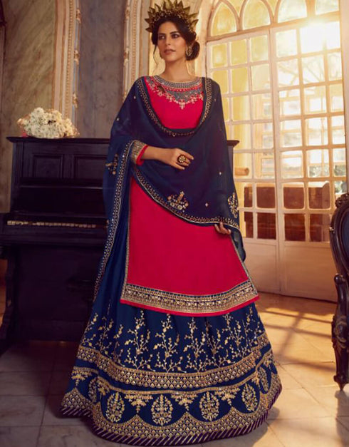 Pink Georgette Lehenga Salwar Suits
