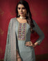Blue Fox Georgette Sharara Salwar Suits Closure View