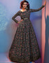 Black Natural Crepe Anarkali Gown