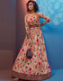 Beige Natural Crepe Anarkali Gown
