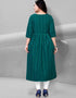 Green Heavy Cotton Chudidar Kurti Back View
