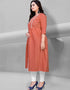 Orange Heavy Cotton Chudidar Kurti Closure View