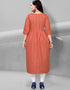 Orange Heavy Cotton Chudidar Kurti Back View