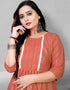 Orange Heavy Cotton Chudidar Kurti Salwar Kameez