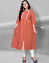 Orange Heavy Cotton Chudidar Kurti