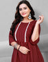 Red Heavy Cotton Chudidar Kurti Salwar Kameez
