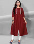 Red Heavy Cotton Chudidar Kurti