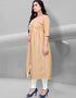 Beige Heavy Cotton Chudidar Kurti Closure View