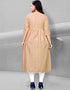 Beige Heavy Cotton Chudidar Kurti Back View