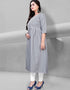 Grey Heavy Cotton Chudidar Kurti Closure View