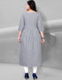 Grey Heavy Cotton Chudidar Kurti Back View