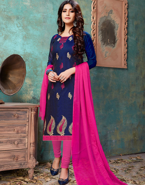 Blue Cotton Chudidar Salwar Suits