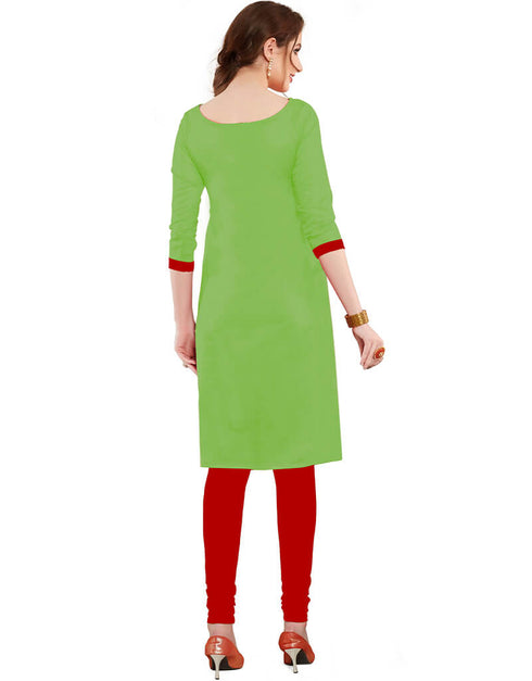 Light Green Cotton Chudidar Salwar Suits Closure View