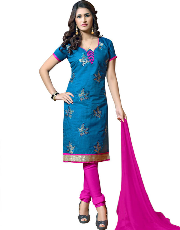 Blue Cotton Chudidar Salwar Suits
