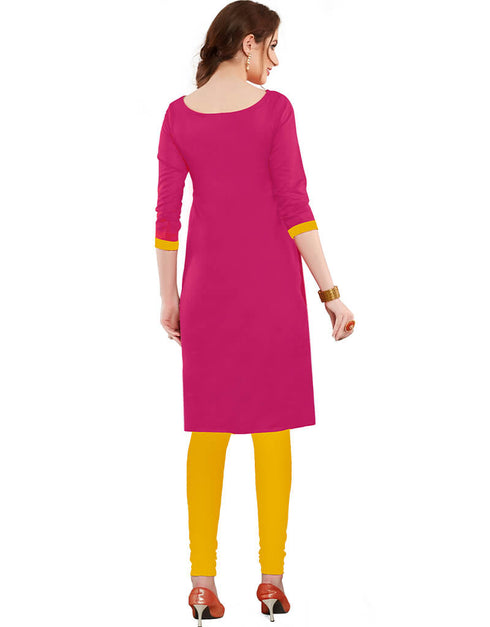 Pink Cotton Chudidar Salwar Suits Closure View
