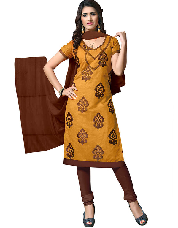 Mustard Cotton Chudidar Salwar Suits