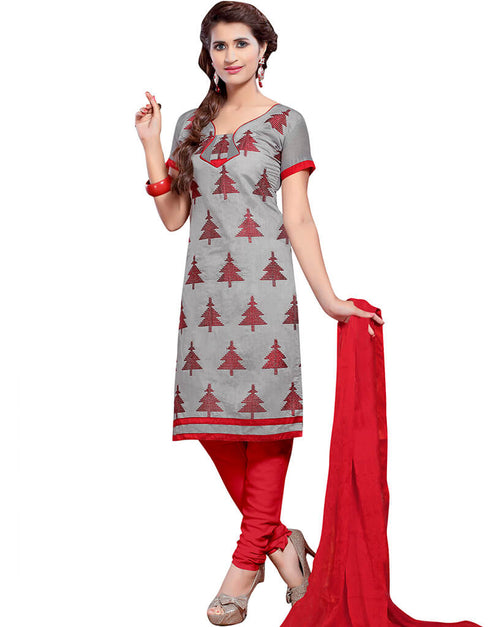 Gray Cotton Chudidar Salwar Suits