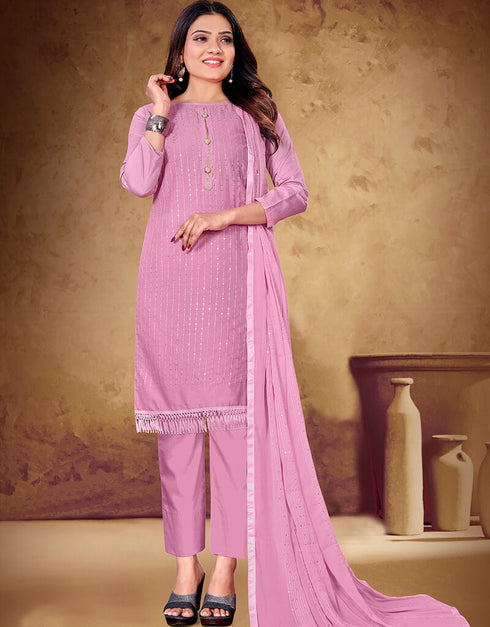 Light Pink Cotton Pant Salwar Suits