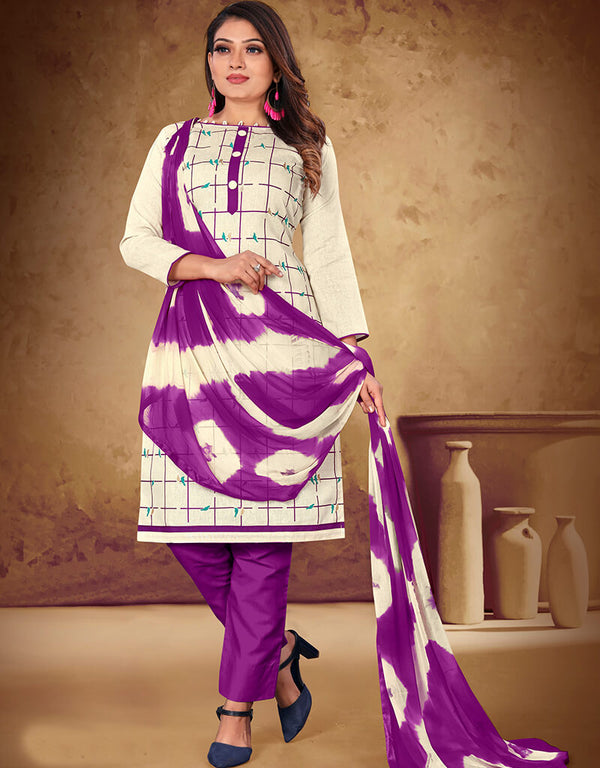 White Khadi Cotton Pant Salwar Suit