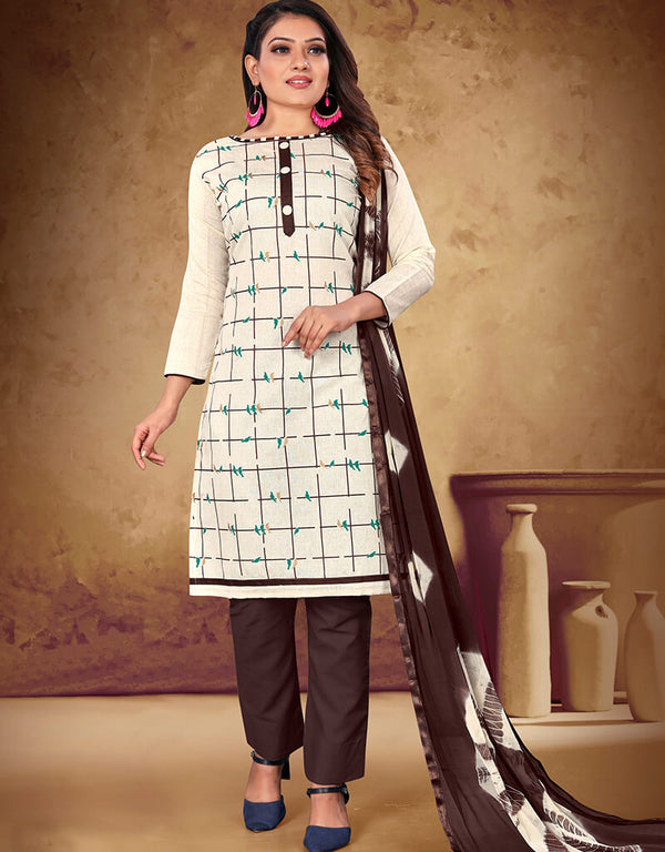 White Khadi Cotton Pant Salwar Suit
