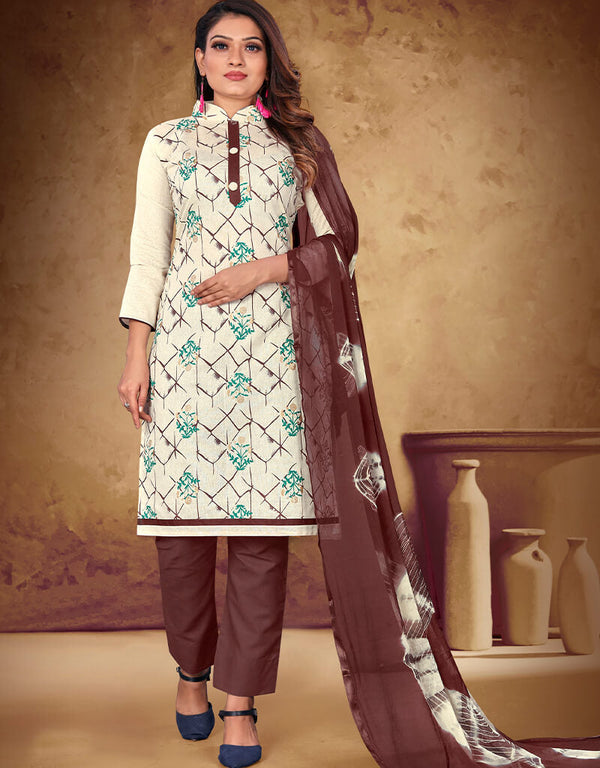 White Khadi Cotton Pant Salwar Suit