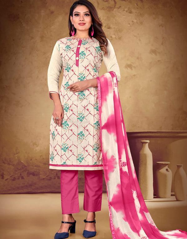 White Khadi Cotton Pant Salwar Suit